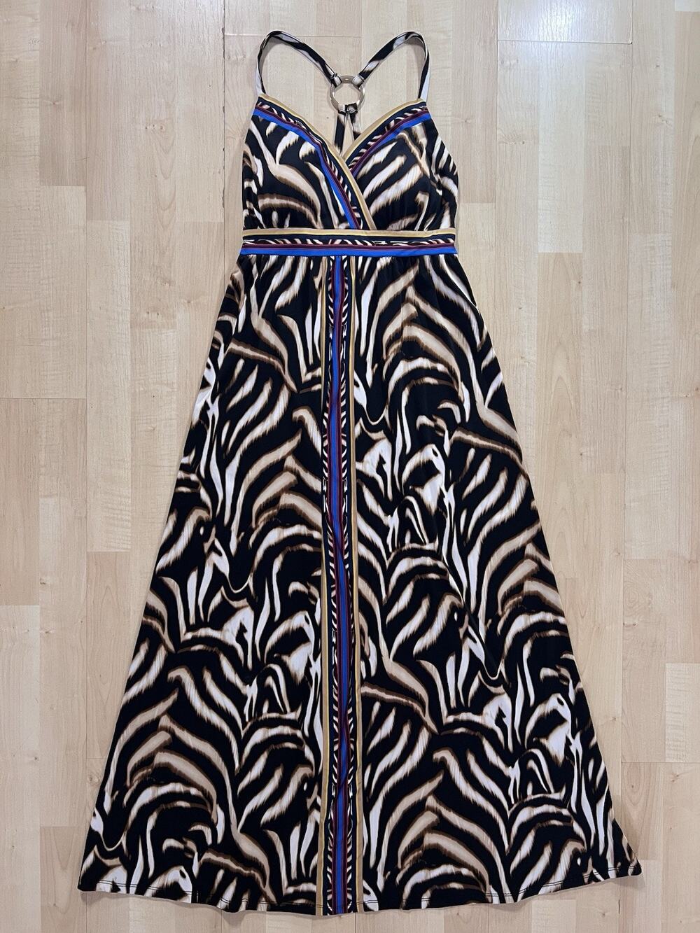 INC International Concepts Animal Print Ring-Accented Maxi Dress Size PS Summer